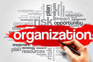 Organization word cloud, business concept